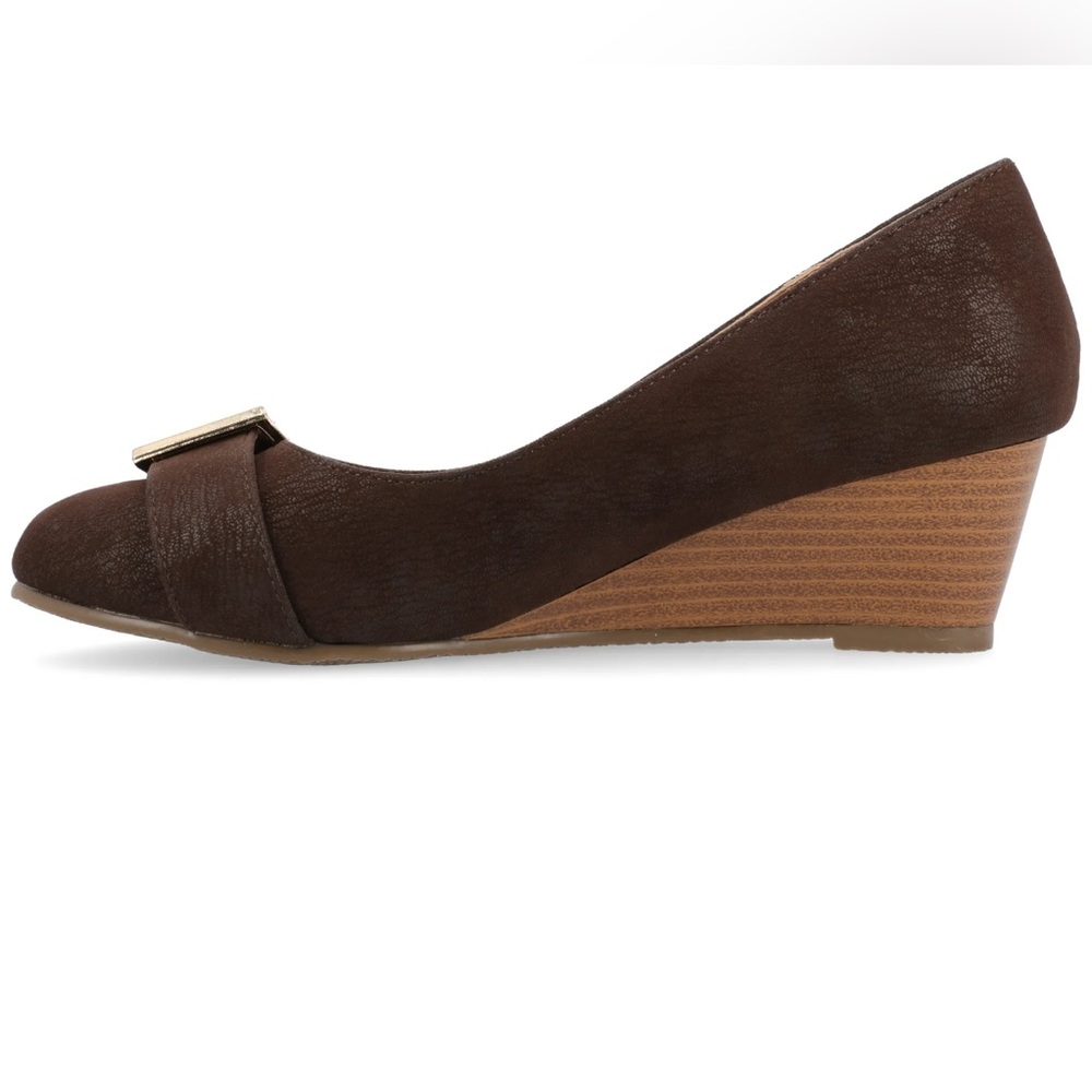 Journee Collection Brown Wedge Shoes